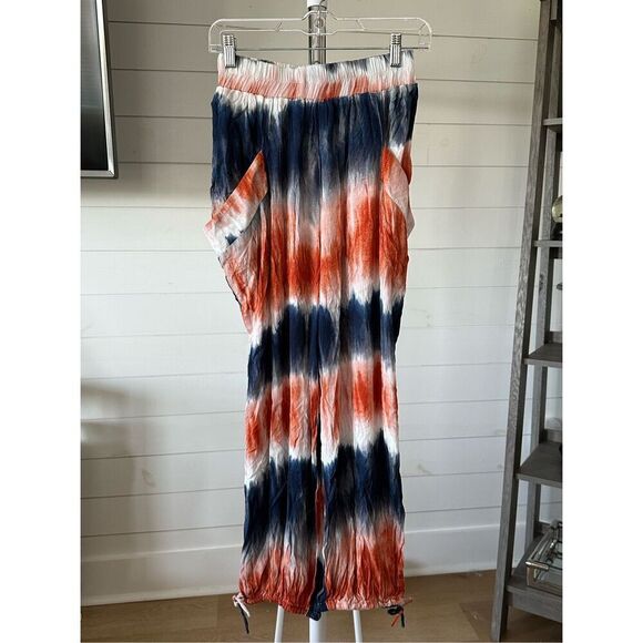 Patriotic tie dyed elastic waist harem pants sz small‎ NWT - Picture 3 of 13
